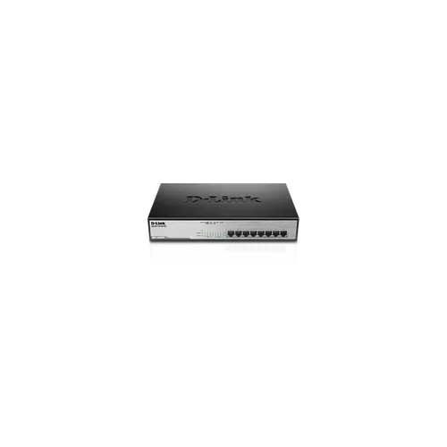 D-LINK Switch 8x1000Mbps (8xPOE) Fémházas Asztali Rackes, DGS-1008MP