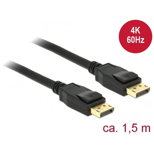 DELOCK kábel Displayport 1.2 male/male összekötő 4K 60Hz, 1.5m
