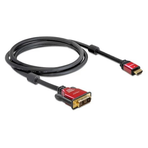 DELOCK kábel HDMI male to DVI 24+1 male kétirányú, 2m