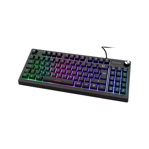 DELTACO GAMING Billentyűzet GAM-110-UK, DK230 Membrane Running RGB TKL Keyboard with numpad, UK Layout, black