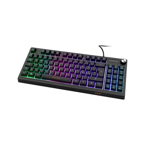 DELTACO GAMING Billentyűzet GAM-110, DK230 Membrane Running RGB TKL Keyboard with numpad, PAN Nordic Layout, black