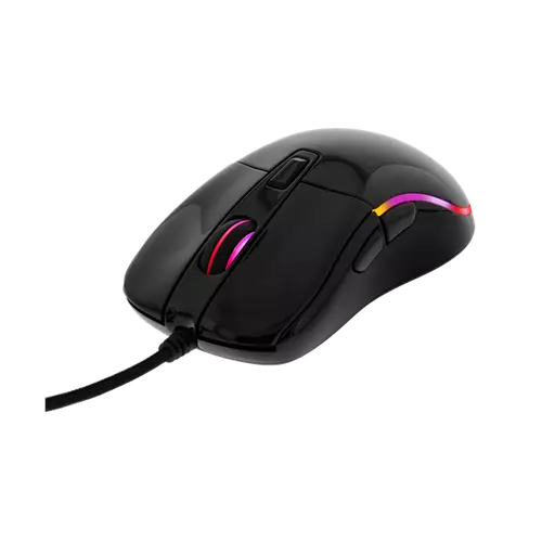 DELTACO GAMING Vezetékes Egér GAM-085, optical, RGB, PMW 3325 sensor, 5000 DPI, 1000 Hz, 1.8m cable, USB, glossy black