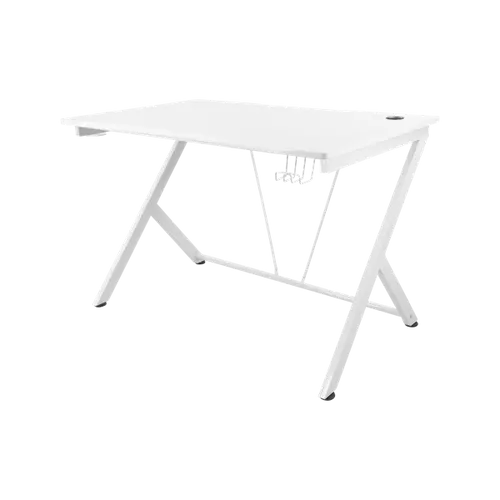 DELTACO GAMING WT85 Gaming table, Steel frame, surface treated MDF, cable drawing holes, mug and headphone holder, white