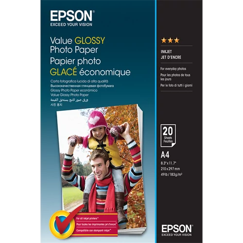 EPSON Fotópapír Value Glossy A4, 183 g/m2, 20 sheets