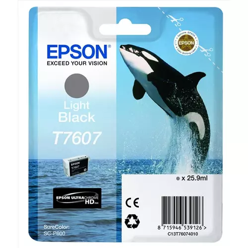 EPSON Patron Ultrachrome® HD, T7607, Killer Whale, Singlepack, 1 x 25.9 ml Light Black