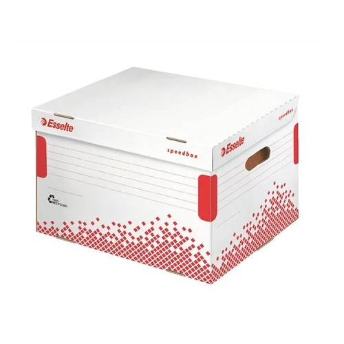 ESSELTE Archiváló konténer, újrahasznosított karton, felfelé nyíló,"Speedbox", fehér