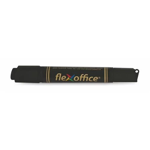 FLEXOFFICE Alkohos marker, 0,8/6,0 mm, kúpos/vágott, kétvégű, "PM04", fekete