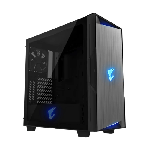 GIGABYTE Ház AORUS C300 Glass, GB-AC300G, Táp nélkül, fekete
