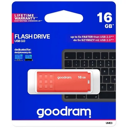 GOODRAM Pendrive 16GB UME3 USB 3.0, Narancs