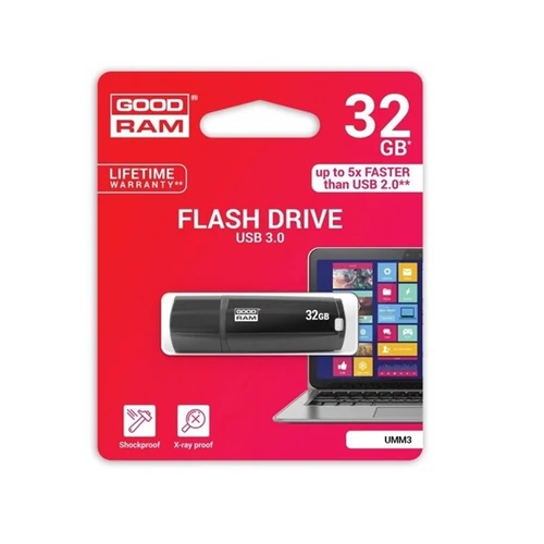 GOODRAM Pendrive 32GB, UMM3 USB 3.0, Fekete