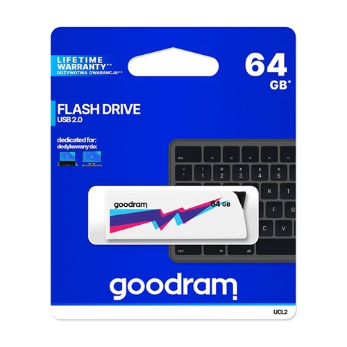 GOODRAM Pendrive 64GB, UCL2 USB 2.0, Fehér