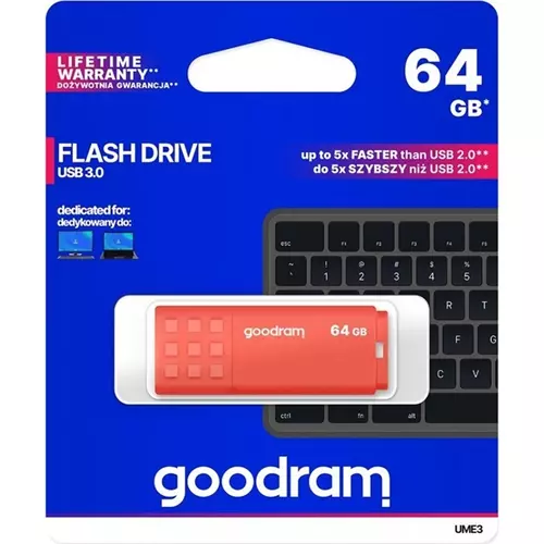GOODRAM Pendrive 64GB UME3 USB 3.0, Narancs