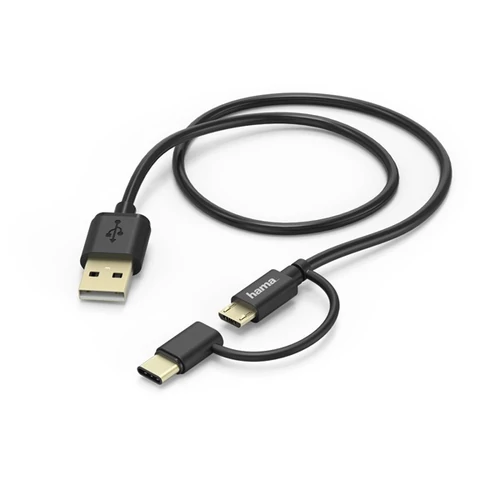 HAMA ADATKÁBEL MICRO USB/USB TYPE-C, 2in1, 1M