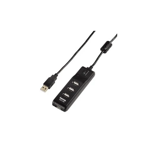 HAMA USB 2.0 HUB KAPCSOLÓS, BUSPOWERED 1:4, FEKETE