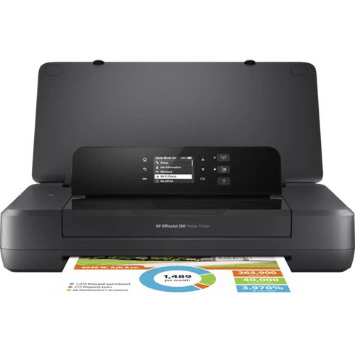 HP Tintasugaras Nyomtató Officejet 200 mobil printer, USB/WIFI, A4, 10lap/perc (FF, ISO), Hordozható, Akku