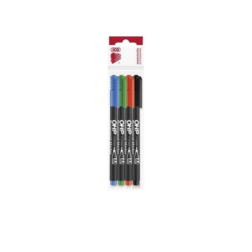 ICO Alkoholos marker készlet, OHP, 1-1,5 mm, M, , 4 különböző szín