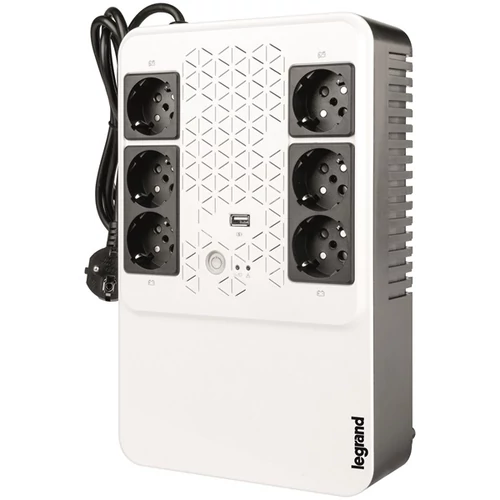 LEGRAND KEOR-M multimédiás szünetmentes elosztósor 600VA (4+2)xSHK Always-on USB töltő aljzat - vonali interaktív