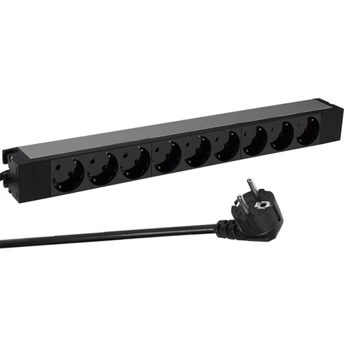 LEGRAND elosztósor 19"/1U jelzőlámpás KIM:9xSHK-gyermekvédett TÁP: háztartási -2P+F 16A 3 méter