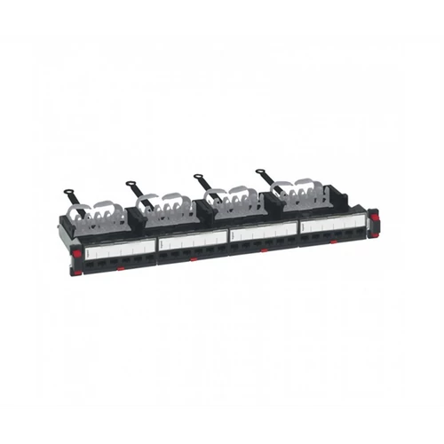 LEGRAND patch panel 19`-1U 24xRJ45 Cat5e árnyékolatlan (UTP) 6xRJ45 kazettás/LCS3 gyorscsatlakozós portok egyenes 100MH