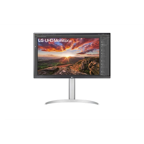 LG IPS monitor 27" 27UP850-W, 3840x2160, 16:9, 400cd/m2, 5ms, 60Hz, HDR, 2xHDMI/DP/USB-C/2xUSB, hangszóró, Pivot