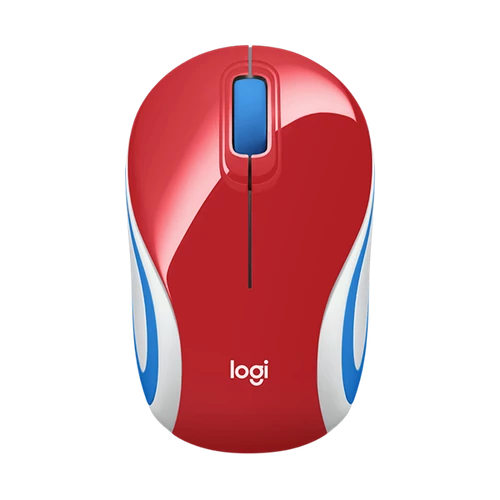 LOGITECH Egér - M187 Wireless Optikai Nano Piros