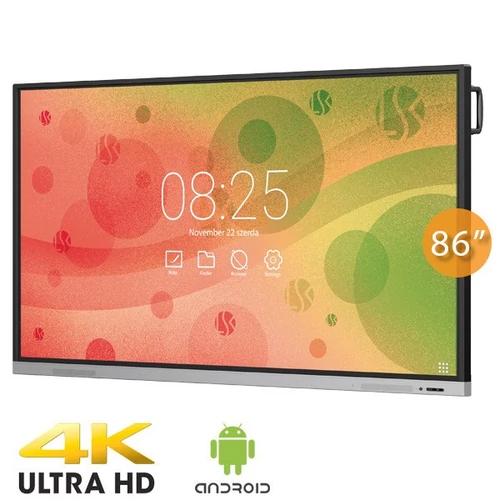 LSK ClassBoard CBT3086S 86" interaktív kijelző, 16:9, 3840x2160, HDMI/USB/VGA/LAN/RS232, multitouch(20 érintés)