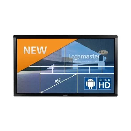 Legamaster Interaktív kijelző, ETX-8610 86", UHD, multi-touch(32 érintés), HDMI, DP, VGA, USB, RS232, WiFi, LAN