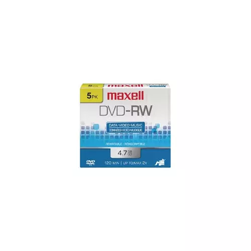 MAXELL DVD lemez -RW 4.7GB 5db/Csomag 2x Normál tok Újraírható