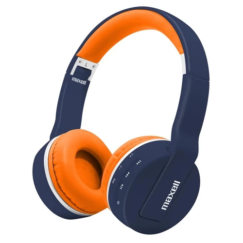 MAXELL bluetooth headset fejhallgató, BT800, Hi-RES, kék-narancssárga