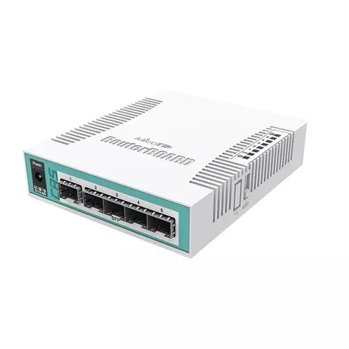 MIKROTIK Switch - CRS106-1C-5S - 1GbitLAN/SFP Combo Port, 5SFP (1,25Gbps), Passive PoE, RouterOS L5, Desktop