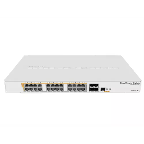 MIKROTIK Switch - CRS328-24P-4S+RM - 24GbitLAN, PoE out (802.3af/at), 4SFP+ RouterOS/SwitchOS L5, Layer 3, Rackmountable