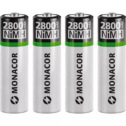 MONACOR tölthető akkumulátor elem, NIMH-2800/4, AA, 4db