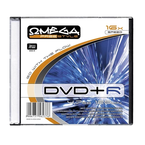 OMEGA-FREESTYLE DVD lemez +R 4.7GB 16x Slim tok