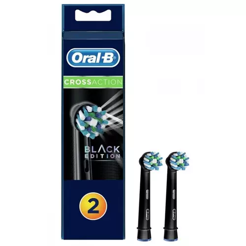 ORAL-B CrossAction® pótfejek, Fekete, 2  db (EB50BK-2)