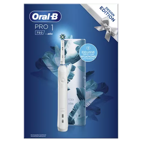 ORAL-B Pro 1 750 White Elektromos Fogkefe  (Cross Action fejjel + excluzív útitok)