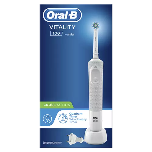 ORAL-B Vitality D100 White Elektromos Fogkefe (CrossAction fejjel)