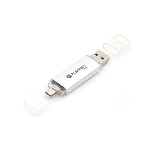 PLATINET Pendrive, AX-Depo, 32GB, USB 2.0 + MicroUSB Android telefonokhoz és tabletekhez, ezüst