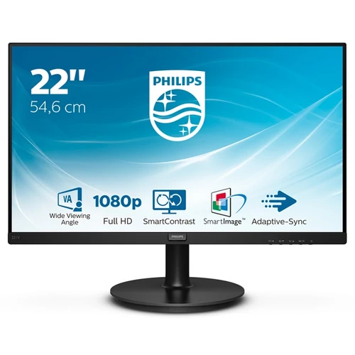 Philips monitor 21,5" - 221V8A/00 1920x1080, 16:9, 200 cd/m2, 4 ms, VGA, HDMI, hangszóró