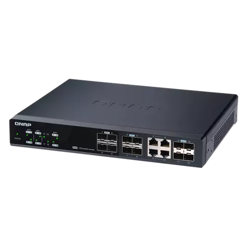 QNAP Switch QSW-M1204-4C 12-port, 8x10GbE SFP+, 4x10GbE SFP+/RJ45 Combo, Web menedzselt