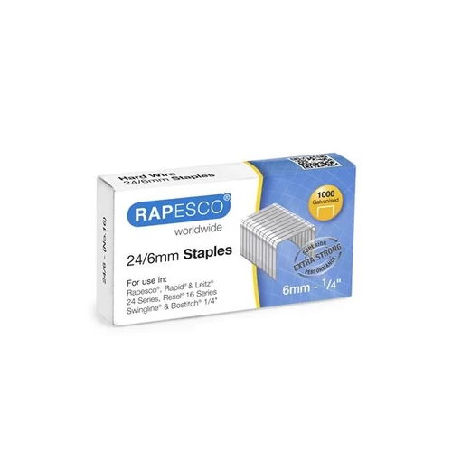 RAPESCO Tűzőkapocs, erős, 24/6, RAPESCO
