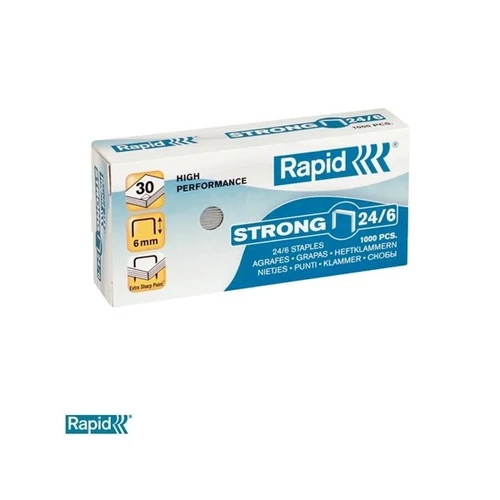 RAPID Tűzőkapocs, 24/6, horganyzott, RAPID "Strong"