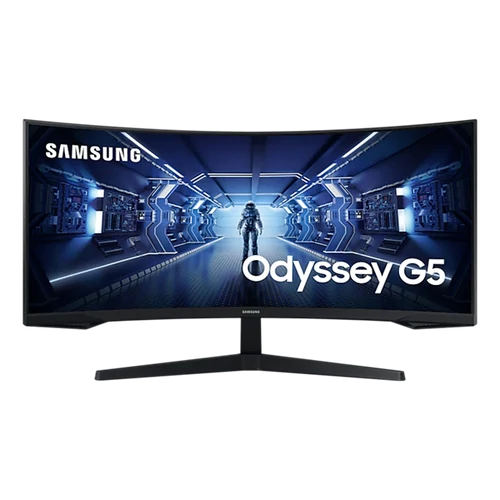 SAMSUNG Ívelt Gamer 165Hz VA monitor 34" G55T, 3440x1440, 21:9, 250cd/m2, 1ms, HDR, DP/HDMI, FreeSync Premium