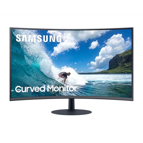 SAMSUNG Ívelt VA monitor 31,5" T55, 1920x1080, 16:9, 250cd/m2, 4ms, 3000:1, 75Hz, D-Sub/DP/HDMI, hangszóró, AMD FreeSync