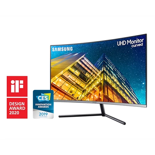 SAMSUNG Ívelt VA monitor 31,5" UR59C, 3840x2160, 16:9, 250cd/m2, 4ms, 2500:1, 60Hz, DP/HDMI