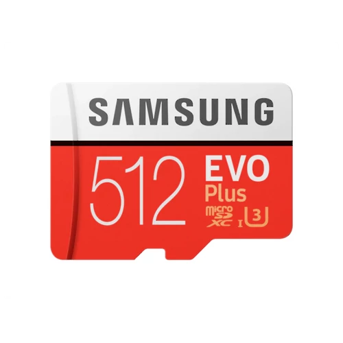SAMSUNG Memóriakártya MicroSDHC 512GB EVOPLUS CLASS 10, UHS-1 Grade1, + Adapter, R100/W90