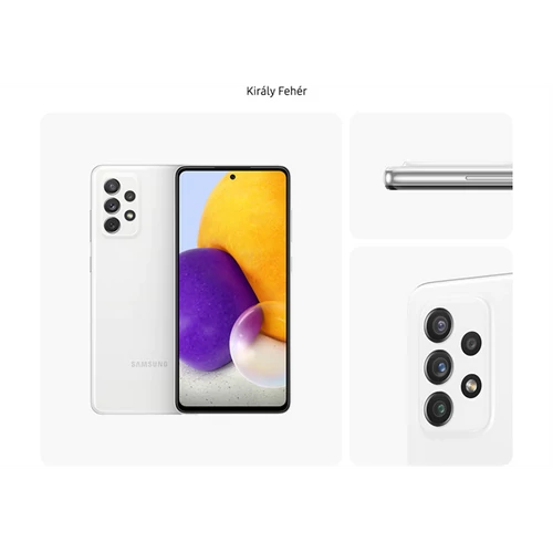 SAMSUNG Okostelefon Galaxy A72 (Dual SIM) 128GB, Király Fehér