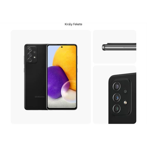 SAMSUNG Okostelefon Galaxy A72 (Dual SIM) 128GB, Király Fekete