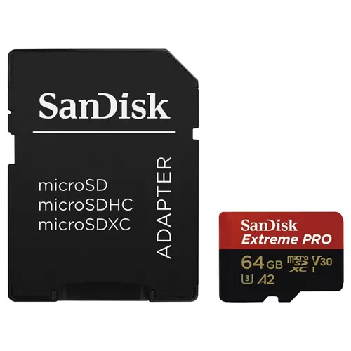 SANDISK MICROSDHC EXTREME PRO KÁRTYA 64GB, 170MB/s C10, V30, UHS-I, U3, A2