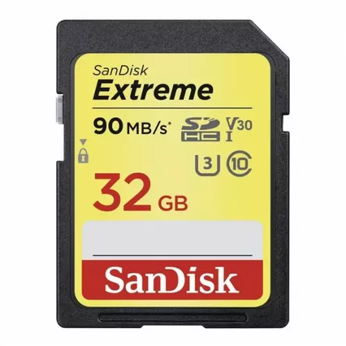 SANDISK Memóriakártya SDHC EXTREME KÁRTYA 32GB, 90MB/S, UHS-1, CL10, U3, V30