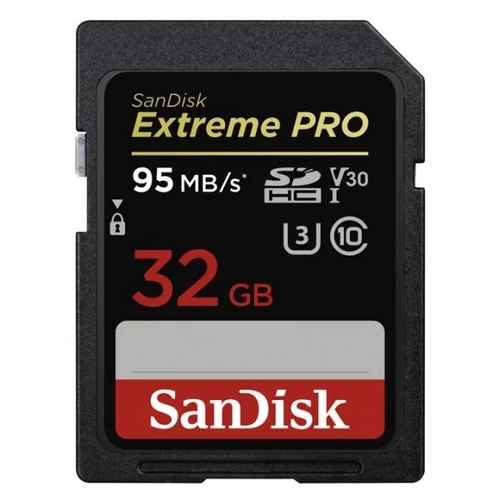 SANDISK Memóriakártya SDHC EXTREME PRO 32GB, 95MB/S, UHS-I, CL10, U3, V30